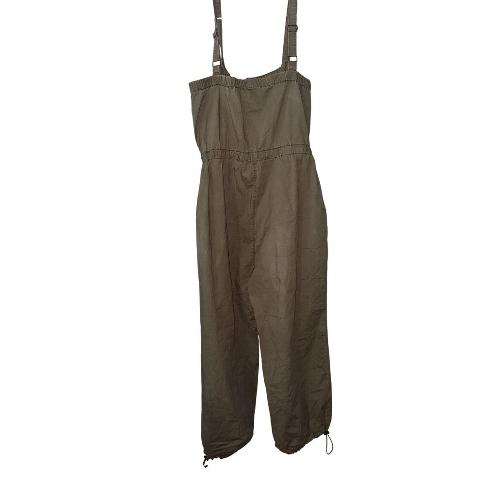Celebrity Pink Womens Olive Green Jumpsuit XXL Adjustable Straps Zipper Front Dr - Picture 14 of 15